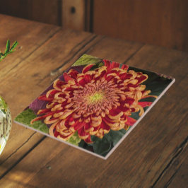 Rode en Gele Chrysanthemum Bloemen Tegeltje