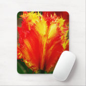 Rode en gele close-up krultulp muismat (Met muis)