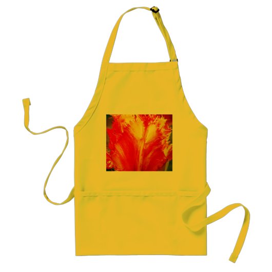 Rode en gele close-up krultulp standaard schort (Voorkant)