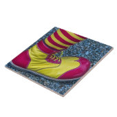 Rode en gele clownschoen keramische tegel tegeltje (Zijkant)