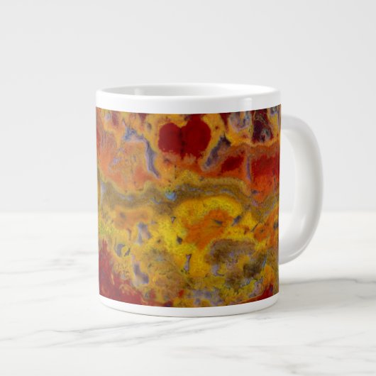 Rode en gele Crayloa Jasper Grote Koffiekop (Voorkant rechts)