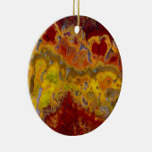 Rode en gele Crayloa Jasper Keramisch Ornament (Rechts)