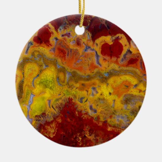 Rode en gele Crayloa Jasper Keramisch Ornament (Voorkant)