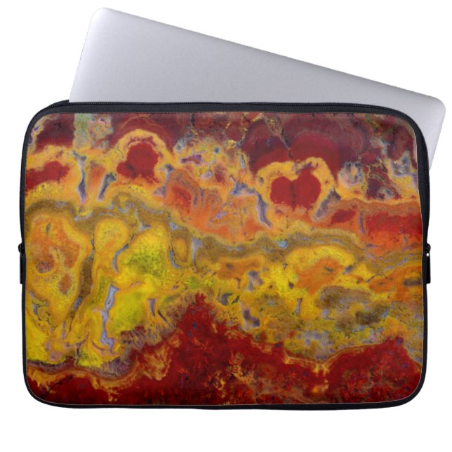 Rode en gele Crayloa Jasper Laptop Sleeve (Voorkant)