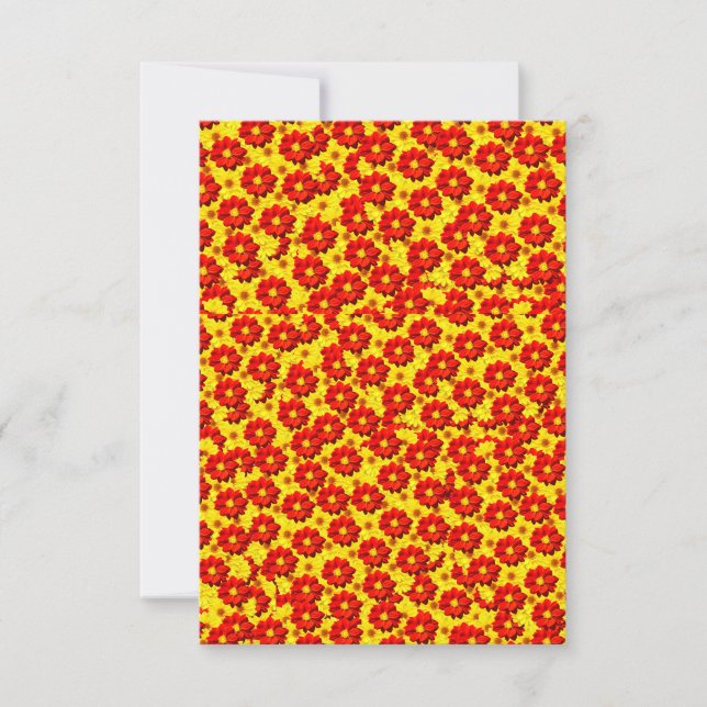 Rode en gele dahlia bloemen (Voorkant)