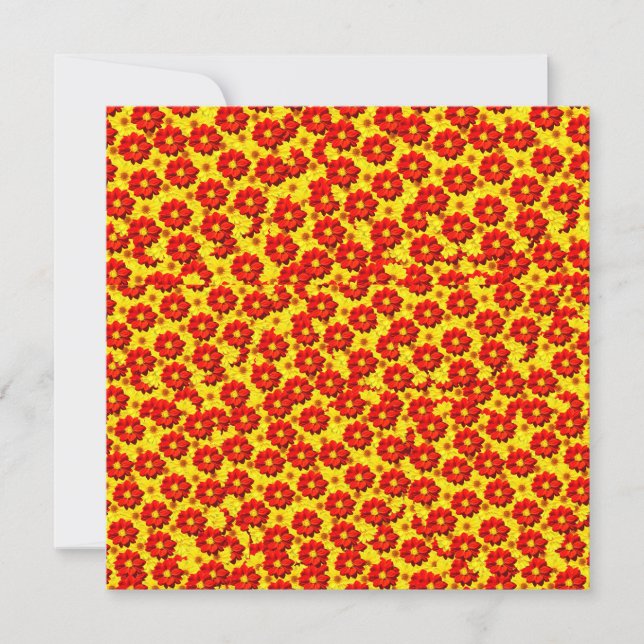 Rode en gele dahlia bloemen (Voorkant)