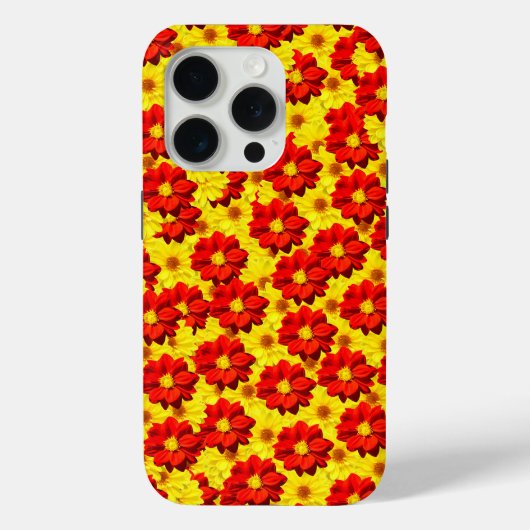 Rode en gele dahlia bloemen Case-Mate iPhone case (Achterkant)