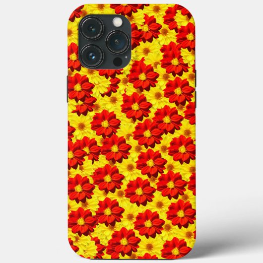Rode en gele dahlia bloemen Case-Mate iPhone case (Achterkant)