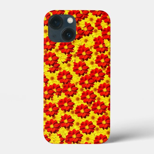 Rode en gele dahlia bloemen Case-Mate iPhone case (Achterkant)