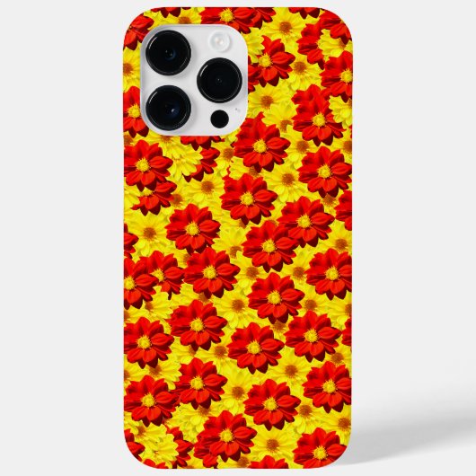 Rode en gele dahlia bloemen Case-Mate iPhone case (Achterkant)