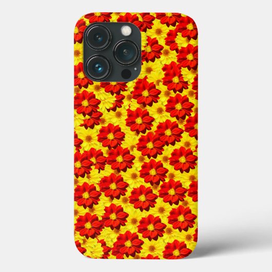 Rode en gele dahlia bloemen Case-Mate iPhone case (Achterkant)