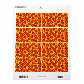 Rode en gele dahlia bloemen etiket (Full Sheet)