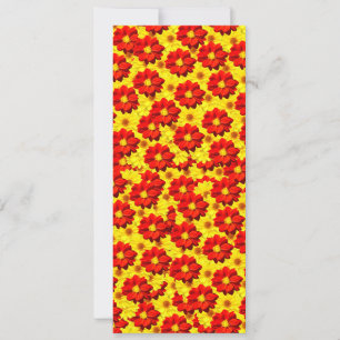 Rode en gele dahlia bloemen feestdagenkaart