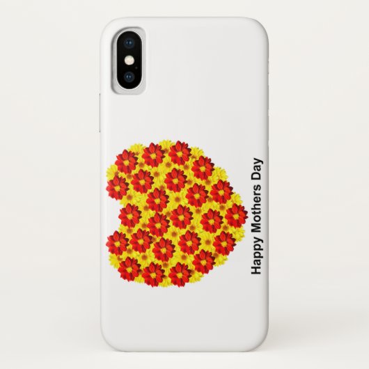 Rode en gele dahlia bloemen Happy Mothers Day Case-Mate iPhone Case (Achterkant)