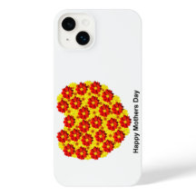 Rode en gele dahlia bloemen Happy Mothers Day