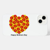 Rode en gele dahlia bloemen Happy Mothers Day iPhone Hoesje (Achterkant horizontaal)