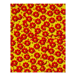 Rode en gele dahlia bloemen perfect poster