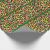 Rode en gele Daisy bloemen gepersonaliseerd Cadeaupapier (Hoek)