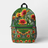 Rode en gele Daisy Deken Bloem Gepersonaliseerd Bedrukte Rugzak (Voorkant)