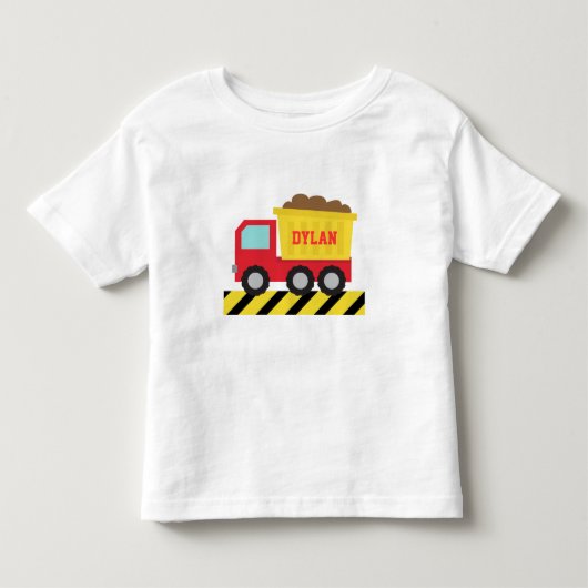 Rode en Gele Dump Truck, Voor Kinderen Kinder Shirts (Voorkant)