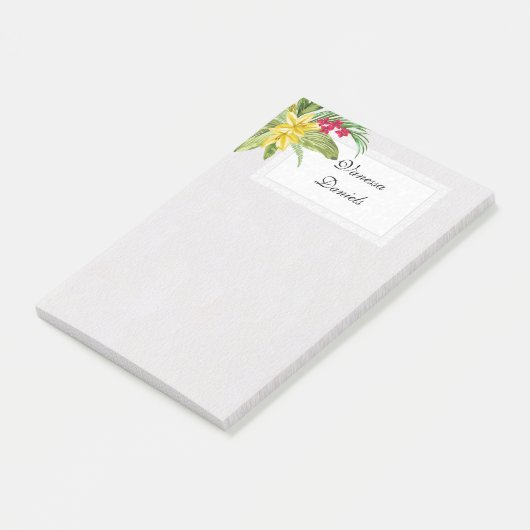 Rode en gele exotische bloemen post-it® notes (Schuin)