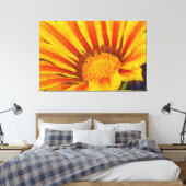 Rode en gele Gazania Acrylverf Canvas Afdruk (Insitu (Slaapkamer))