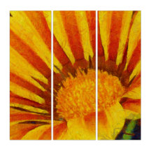 Rode en gele Gazania Acrylverf