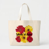 Rode en gele Gerber Daisy Fotografie Aangepast Grote Tote Bag (Voorkant)