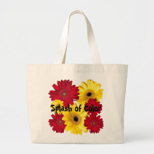 Rode en gele Gerber Daisy Fotografie Aangepast Grote Tote Bag