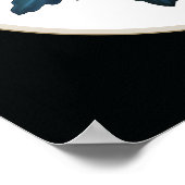 rode en gele Japanse chrysanthemum zwarte cirkel Poster (Hoek)