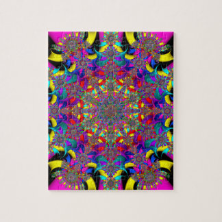 rode en gele kaleidoscoop fractale puzzel
