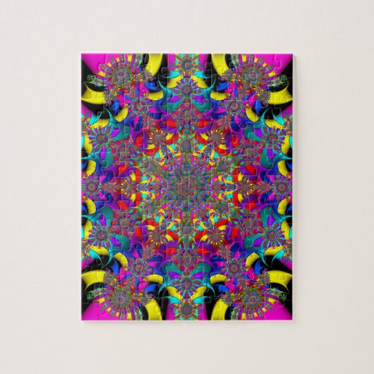 rode en gele kaleidoscoop fractale puzzel legpuzzel (Verticaal)