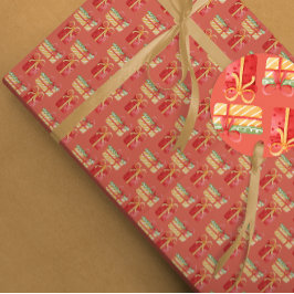 Rode en gele kerstcadeaus rood Oranje papier