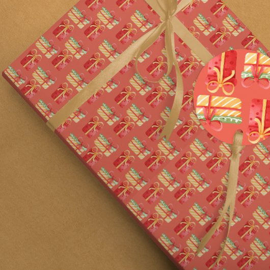 Rode en gele kerstcadeaus rood Oranje papier