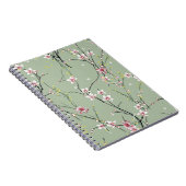 rode en gele kleine bloem op groene achtergrond notitieboek (Rechterzijde)