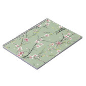 rode en gele kleine bloem op groene achtergrond notitieboek (Linkerzijde)