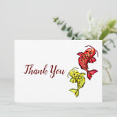 Rode en gele Koi-karpers Bedankkaart (Staand voorkant)