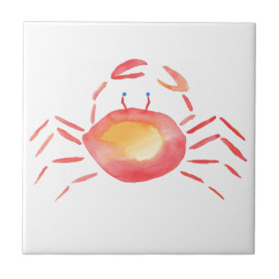 Rode en gele krab tegeltje