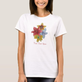  rode en gele Lelie bloemenbloemen T-shirt