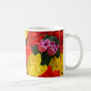Rode en gele lentuslippen koffiemok