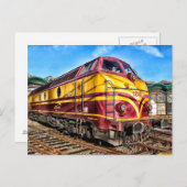 Rode en gele locomotief Briefkaart (Voorkant / Achterkant)