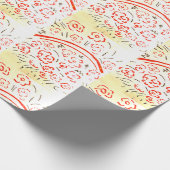 Rode en gele mand met handvat cadeaupapier (Hoek)