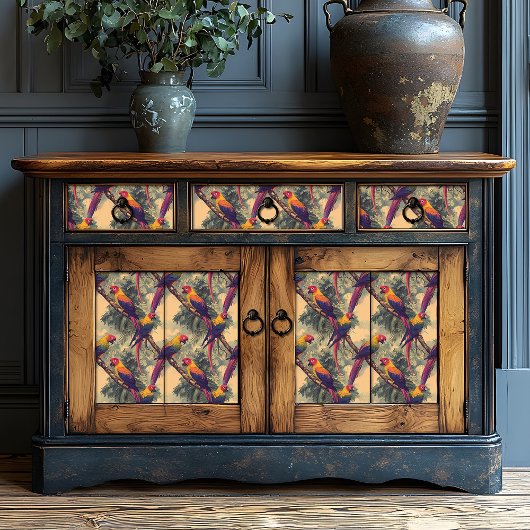  rode en gele Oerwouden papegaai Tissuepapier