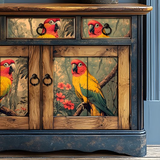  rode en gele Oerwouden papegaai Tissuepapier