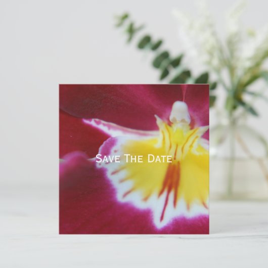 Rode en gele orchidee kaart (Staand voorkant)