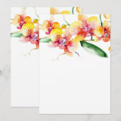 Rode en gele orchideeën Blanke Trouw  Kaart (Voorkant / Achterkant)