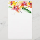 Rode en gele orchideeën gepersonaliseerd briefpapier (Achterkant)