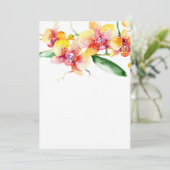 Rode en gele orchideeën Lege Huwelijk  Kaart (Staand voorkant)