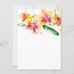 Rode en gele orchideeën Lege Huwelijk  Kaart
