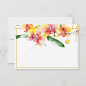 Rode en gele orchideeën op maat notitiekaartje (Achterkant)